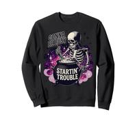Sarò Occupato a Creare Problemi Funny Skeleton Witch Felpa