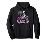 Sarò Occupato a Creare Problemi Funny Skeleton Witch Felpa con Cappuccio