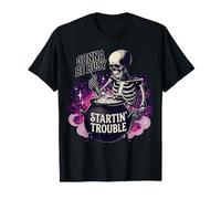 Sarò Occupato a Creare Problemi Funny Skeleton Witch Maglietta