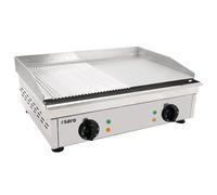 Saro Piastra elettrica professionale - Fry Top GM 610M, da tavolo, acciaio,(scanalato + liscio)