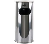SARO REMCO - Pattumiera con inserto per cenere, in acciaio inox, da 300 x 300 x 605 mm, 18 l, contenitore interno zincato, labbro in plastica