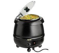 SARO SKZ-12 - Bollitore per zuppe, da 10 l, in acciaio inox, Ø 330 x 360 mm, con serbatoio dell'acqua estraibile, coperchio pieghevole, regolatore di energia e spia luminosa