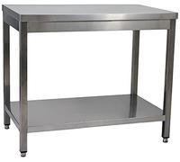 Saro - Tavolo in acciaio INOX smontabile, con base di appoggio, 600 x 1000 mm