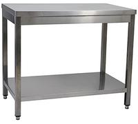 Saro - Tavolo in acciaio INOX, smontabile, con base di appoggio, 700 x 1000 mm