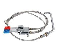 SARO THEA - Rubinetto girevole con pedale, per acqua fredda e calda, supporta l’alta pressione, con scarico da 300 mm e tubi di collegamento
