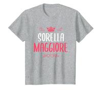 Sarò Una Sorella Maggiore per Le Ragazze Maglietta Maglietta, Bambini, Grigio Melange, 2 Anni