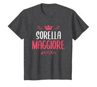 Sarò Una Sorella Maggiore per Le Ragazze Maglietta Maglietta, Bambini, Grigio Scuro, 12 Anni
