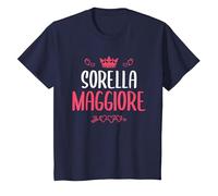 Sarò Una Sorella Maggiore per Le Ragazze Maglietta Maglietta, Bambini, Navy, 12 Anni
