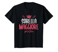 Sarò Una Sorella Maggiore per Le Ragazze Maglietta Maglietta, Bambini, Nero, 2 Anni