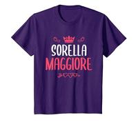 Sarò Una Sorella Maggiore per Le Ragazze Maglietta Maglietta, Bambini, Viola, 4 Anni