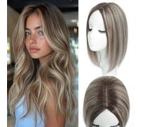 SARO-UP Topper per capelli umani da 30,5 cm, da donna, con capelli diradati, senza frangia, 45 g, topper da 10,2 x 11,4 cm più grande (4T6/613#)