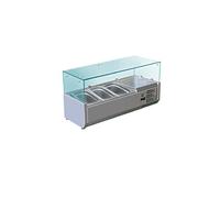 SARO VRX 955/380 - Vetrina refrigerante da banco, per 3 GN 1/3, l 955 x P 395 x H 435 mm, in vetro e acciaio inox, con controllo digitale della temperatura, raffreddamento statico, refrigerante R600a