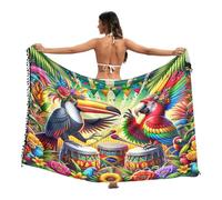 Sarong brasiliano Rio per feste di carnevale da donna, con nappe, pareo da spiaggia, taglia L, Festa brasiliana di Carnevale, M