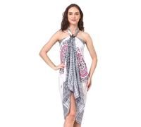 Sarong Pareo da Donna Asciugamano da Spiaggia in Viscosa con Frange Mandala Gonna Avvolgente Bikini Copricostume da Bagno Elefante India Boho
