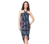 Sarong Pareo da Donna Asciugamano da Spiaggia in Viscosa con Frange Mandala Gonna Avvolgente Bikini Copricostume da Bagno Occhio di Pavone Rosso
