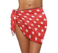 Sarong Star Red Copricostume Donna Multiuso Bikini Cover Up Moda Copricostume da Bagno per Vacanza Spiaggia Piscina