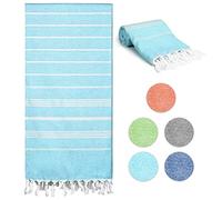 Sarsumir Telo Mare Grande 90x180cm Rapida Asciugatura, Asciugamano da Spiaggia per Palestra Viaggi Campeggio Sport Spa Yoga Piscina, per Donne Uomini Adulti Bambini, Azzurro