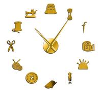 Sartoria grande orologio da parete sarta cucito sarta manichino macchina da cucire ago bar grande orologio specchio adesivo da parete G-27