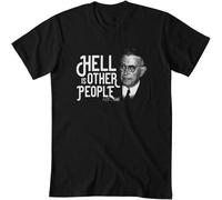 Sartre Hell is Other People enfer C EST Les Autres Existentialist Funny Ironic Gift Shirt for Philosophers Black S