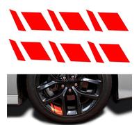 SARUEL 6PCS Adesivi Ruota Auto,Compatibile con Audi RS3 RS4 RS5 RS6 RS7 R8 TT TTS, Adesivi Cerchio Universale,4-Red