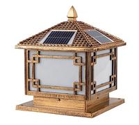 SaryEdge Applique da Esterno a LED, Lampada a Colonna Solare, Lampada da Esterno IP55 Impermeabile, palo dissuasore, luci retrò in Alluminio, Testata per Villa, Cortile o Rec,Height: 45cm