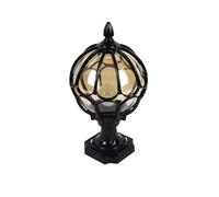 SaryEdge Applique da Esterno rustiche a Globo, lampade da palo per Esterni, lampade da Esterno per Villa, cancello, pilastro, Lampada da palo in Stile Europeo, Impermeabile,Black-22 * 38CM