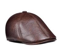 SaryEdge Cappello a Cilindro Piatto in Pelle PU da Uomo Autunno/Inverno/Primavera, Cappello Gatsby, Cappello Ivy, Cappello Irlandese, Cappello da Strillone, Basco da tassista, BM