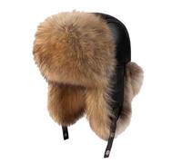 SaryEdge Cappello Invernale da Aviatore in Pelle con Protezione per Le Orecchie, Cappello Russo Ushaka, Cappello da Sci, Cappello Antivento e Caldo per Animali, dalla A alla XL
