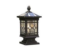 SaryEdge Lampada da Esterno Quadrata in Stile Industriale, Lampada Solare Semplice, apparecchio di Illuminazione da palo, luci retrò per Cortile, Villa, Portico, Paesaggio, s,51cm
