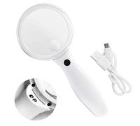 SaryEdge Lente d'Ingrandimento Portatile a LED Extra Large con 2 luci - 110 mm con Lente 30X 60X - Lente d'Ingrandimento illuminata per la Lettura di Anziani, ipovisione, maculopa,