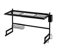SaryEdge Scolapiatti - Scolapiatti Regolabile e salvaspazio, scolapiatti da posizionare sopra Il lavello, scolapiatti da Cucina Multifunzionale a 2 Livelli in Acciaio Inox, 55 c,55cm