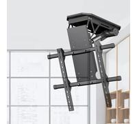 SaryEdge Supporto TV a soffitto - Supporto TV motorizzato, Supporto a Parete per TV da 50-90 Pollici, con Telecomando e Interruttore, Regolazione dell'angolo da 0 a 85°, Tre,