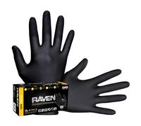 SAS Safety 66518 Raven Nero 7mil Pf Nitrile Guanti, Grande (Pk Di 100)