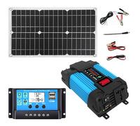 SASAS Kit Pannello Solare off-Grid da 4000 W con Pannello Impermeabile da 18 W e Controller da 30 A for Camper e Backup Domestico(110v)