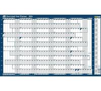 Sasco 2410216 Set di planner annuale da parete oversize 2024, grande calendario cancellabile a secco, con penna cancellabile a secco e adesivi, blu, 1100 x 610 mm