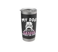 Sasha con nome del cane, regalo personalizzato My Dog Thinks Im Cool Bicchiere termico in acciaio inox doppia parete