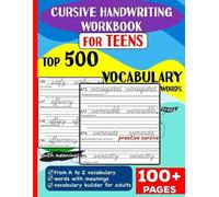 Sasha Daniel Cursive Handwriting Workbook for Teens (Tascabile)