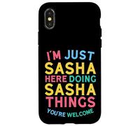 Sasha Here Doing Sasha Things Divertente Nome Sasha Custodia per iPhone X/XS