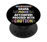 SASHA Personalized Name Funny Cute Custom SASHA Name PopSockets PopGrip Adesivo