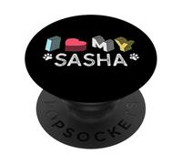 Sasha personalizzato cane nome Sasha Pet Lover PopSockets PopGrip Adesivo