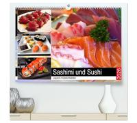 Sashimi und Sushi. Japans Köstlichkeiten (hochwertiger Premium Wandkalender 2026 DIN A2 quer), Kunstdruck in Hochglanz: Leckere und fantasievolle Sushi-Variationen