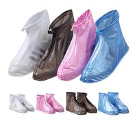 Sasibiyb 4 Paia Copriscarpe Impermeabili In PVC, Copriscarpe Impermeabili Bianco, Copri Scarpe Impermeabili Pioggia, con Cernier Può Essere Utilizzato in Giorni di Pioggia, Neve e Fango (L+XXL)
