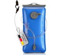 SASMO® - Bolla d'acqua 3 l, con 2 aperture, rinforzata con materiale, resistente agli strappi, 3 l, con tubo per bere, extra lunga, 100 cm, per escursioni e sport all'aria aperta