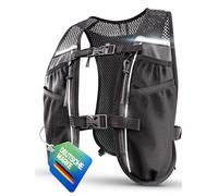 SASMO Gilet da Corsa da Donna e Uomo, 5L, Ultraleggero, 270g, Traspirante, 8 Tasche, Nero