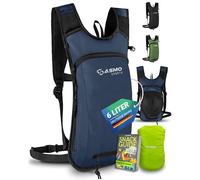 SASMO®, sacco a pressione per bicicletta, piccolo 6 l (blu), scomparto termico e rete per casco, zaino per mountain bike, zaino e zaino da sci, ultraleggero, 350 g, zaino da bicicletta, impermeabile,