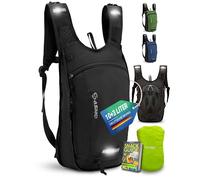 SASMO®, sacco a pressione per bicicletta, 10 + 3 l, con scomparto termico e rete per casco, zaino per mountain bike, con protezione antipioggia, per uomo e donna