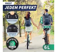 SASMO®, sacco a pressione per bicicletta, piccolo 6 l, con bolla per bere (blu), scomparto termico e rete per casco, zaino per mountain bike, zaino e zaino da sci, ultraleggero, 350 g, zaino per