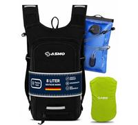SASMO®, sacco a pressione per bicicletta, piccolo 8 l, con bolla d'acqua, scomparto termico e rete per casco, zaino per mountain bike, zaino e zaino da sci, ultraleggero, 450 g, zaino da bicicletta