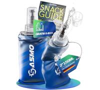 SASMO Soft Flask 2 x 150 ml, senza BPA e ultraleggero, tappo di protezione e valvola ad alto flusso, bottiglia pieghevole per corsa, trekking, ciclismo e attività all'aperto, morbida borraccia