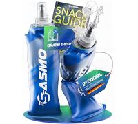 SASMO® Soft Flask 2 x 500 ml, senza BPA e ultraleggero, tappo di protezione e valvola ad alto flusso, bottiglia pieghevole per corsa, trekking, ciclismo e attività all'aperto, morbida borraccia